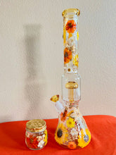 Load image into Gallery viewer, Flower Bong | Yellow Floral Beaker
