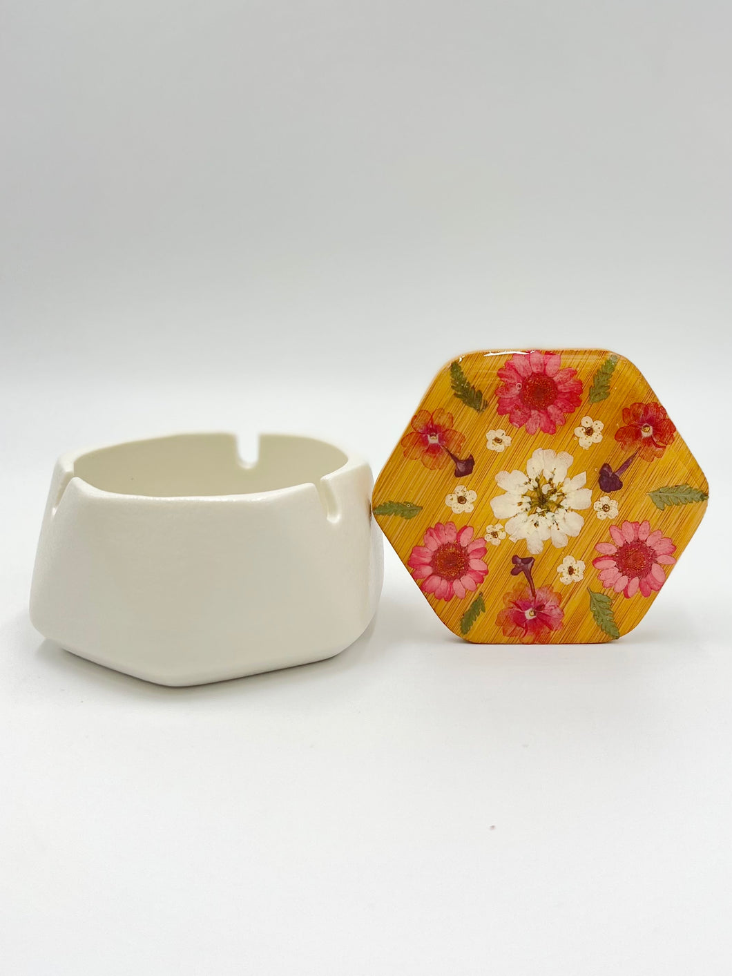 Floral Ceramic Ashtray