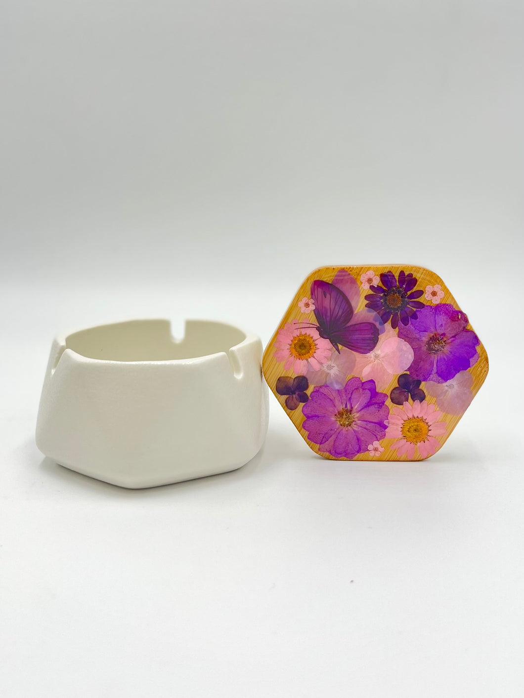 Floral Ceramic Ashtray