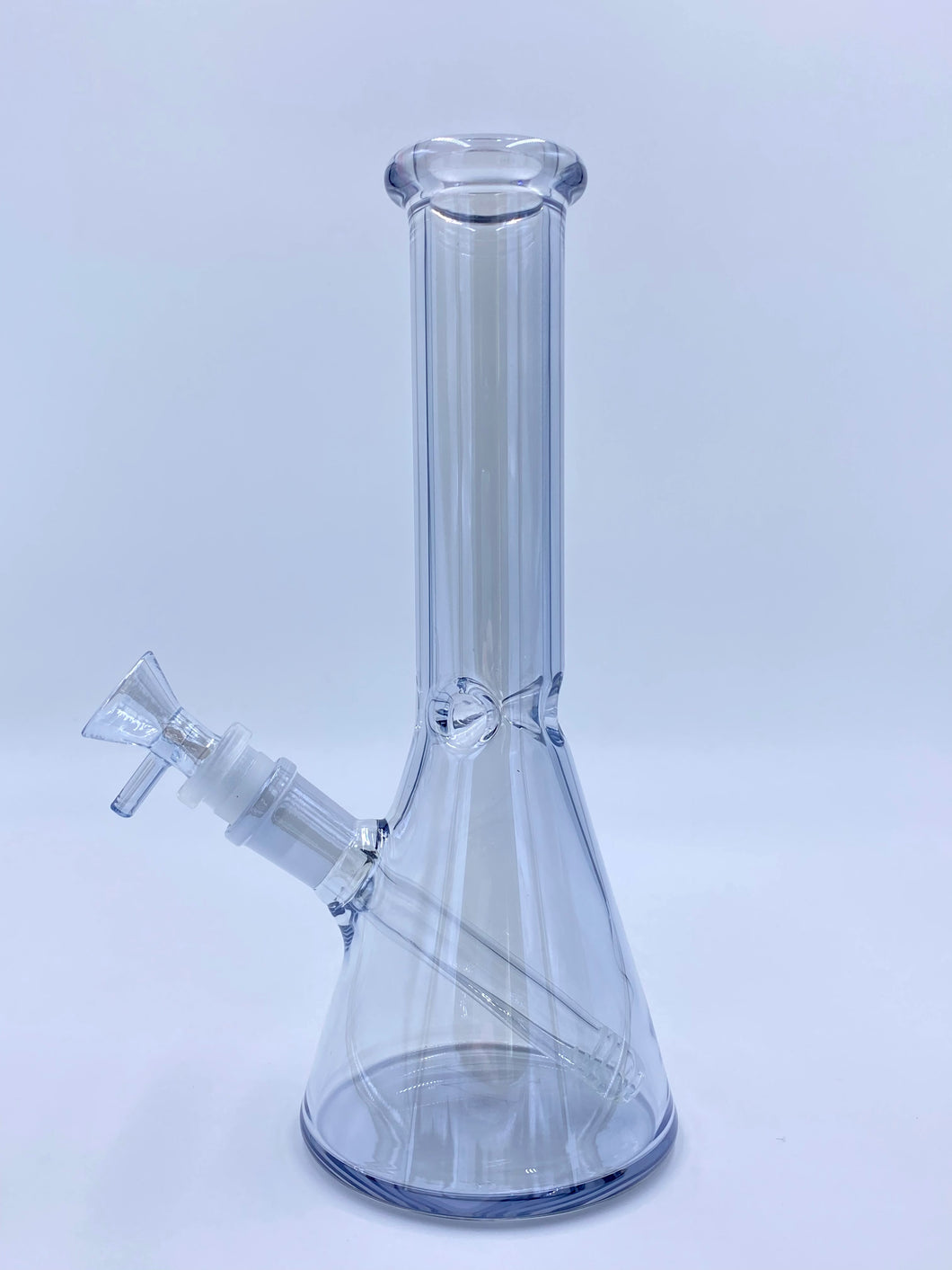 Iridescent Bong | Smokey Silver Beaker