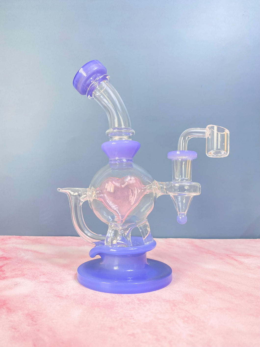Ball Rig with Translucent Pink Heart