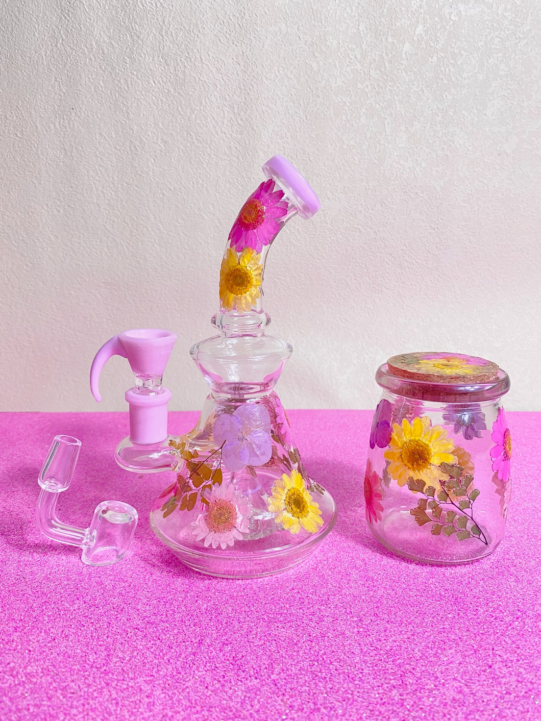 Flower Bong or Rig | Pink Floral