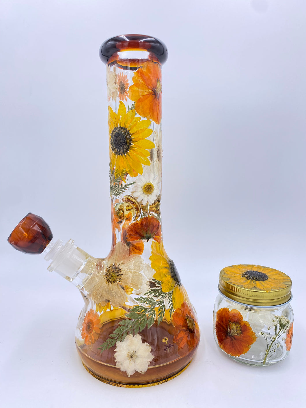 Flower bong covered in real flowers
