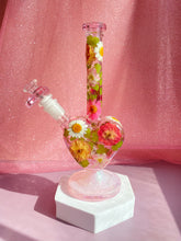 Load image into Gallery viewer, Pink Heart Bong | Red Floral
