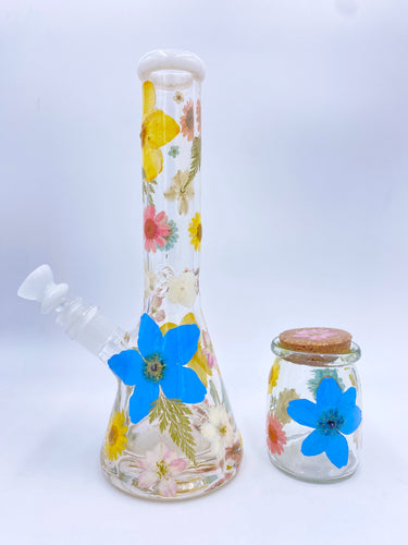 Flower bong covered in real flowers