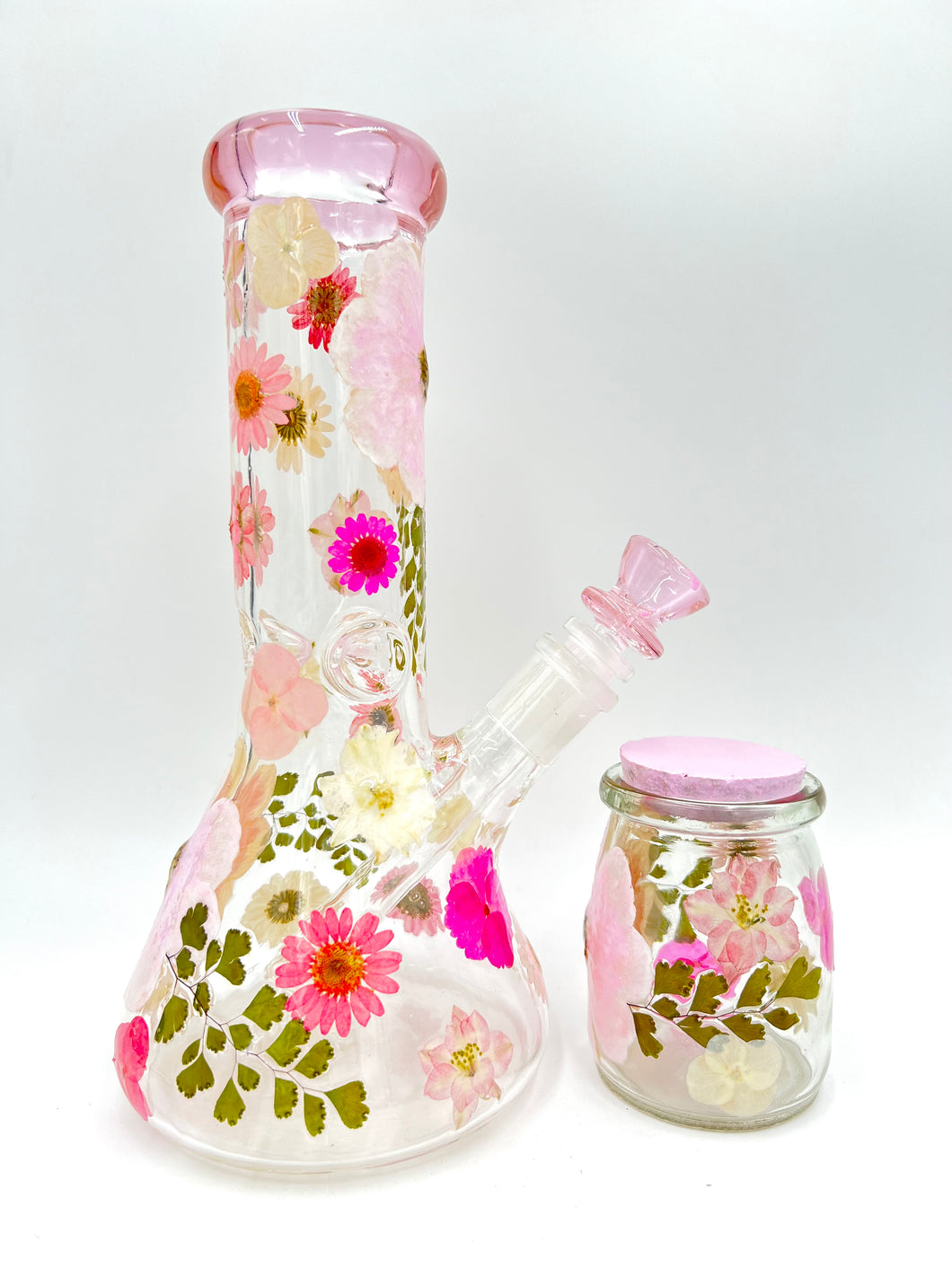 Pink Floral Beaker