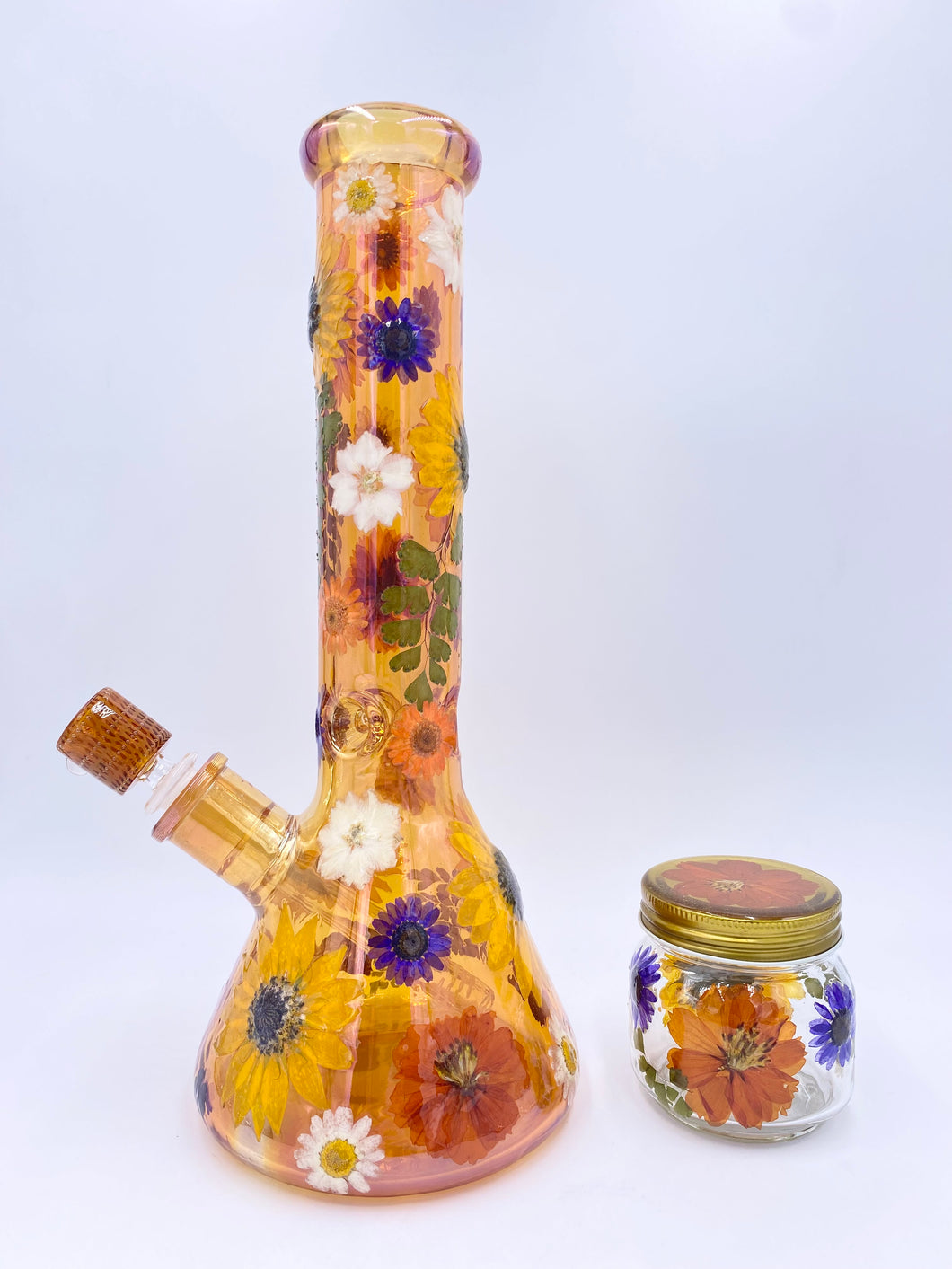 Flower bong covered in real flowers