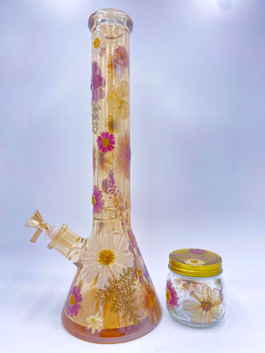 Flower bong covered in real flowers