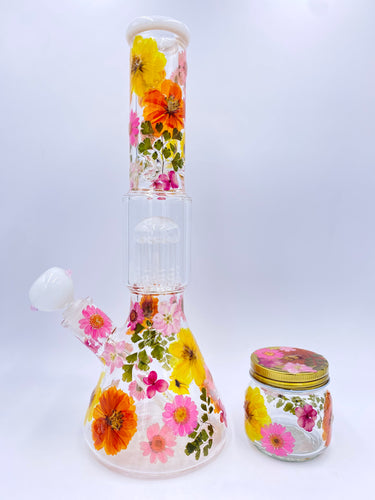 Flower bong covered in real flowers