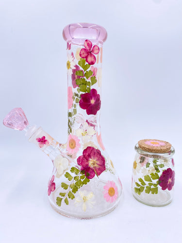 Flower bong covered in real flowers