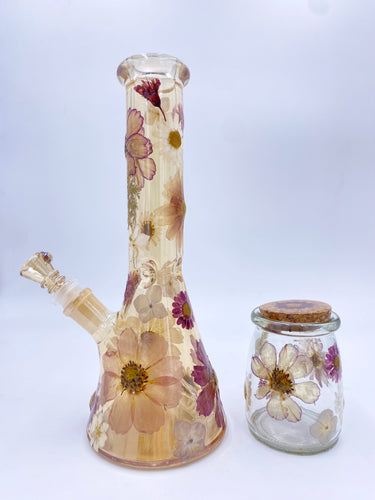 Flower bong covered in real flowers