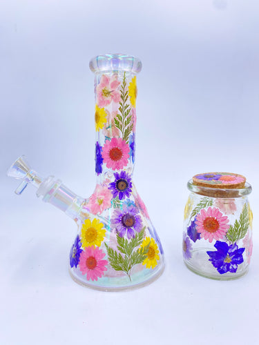 Flower bong covered in real flowers