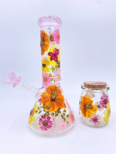 Flower bong covered in real flowers