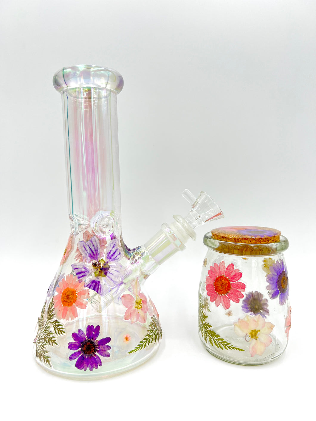 Iridescent Floral Beaker