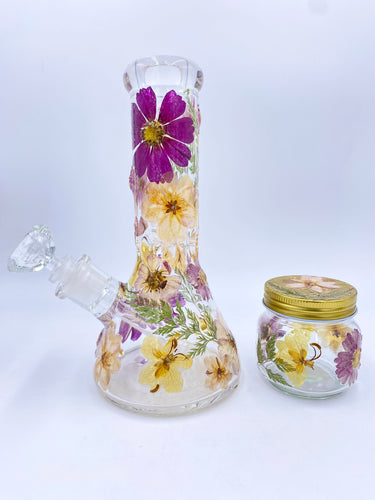 Flower bong covered in real flowers