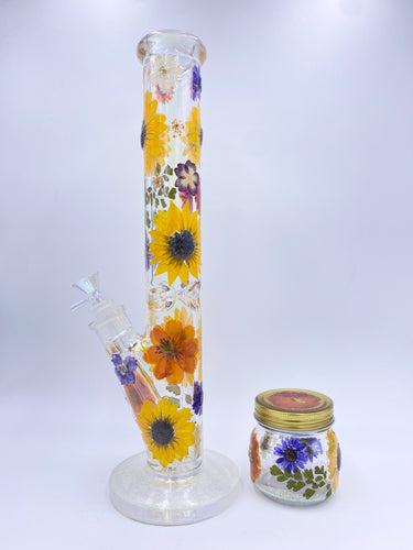 Flower bong covered in real flowers