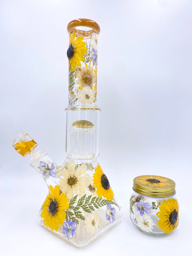 Flower bong covered in real flowers