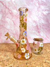 Load image into Gallery viewer, Iridescent Bong with Pink Flowers

