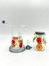 Load image into Gallery viewer, Floral Mini Rig/Bong
