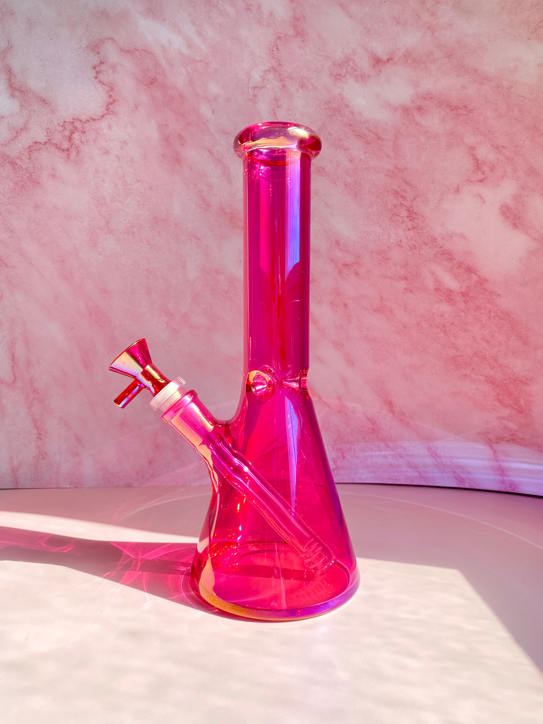 Iridescent Bong | Hot Pink Beaker