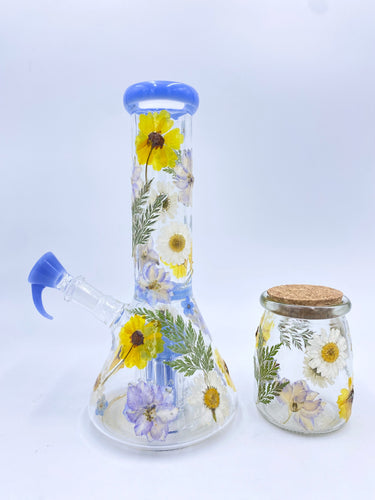 Flower bong covered in real flowers