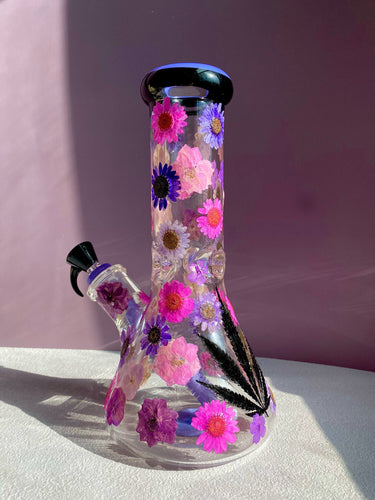 Flower bong covered in real flowers