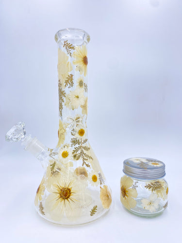 Flower bong covered in real flowers