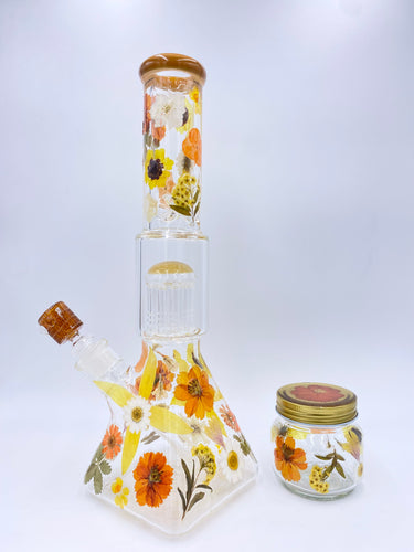 Flower bong covered in real flowers