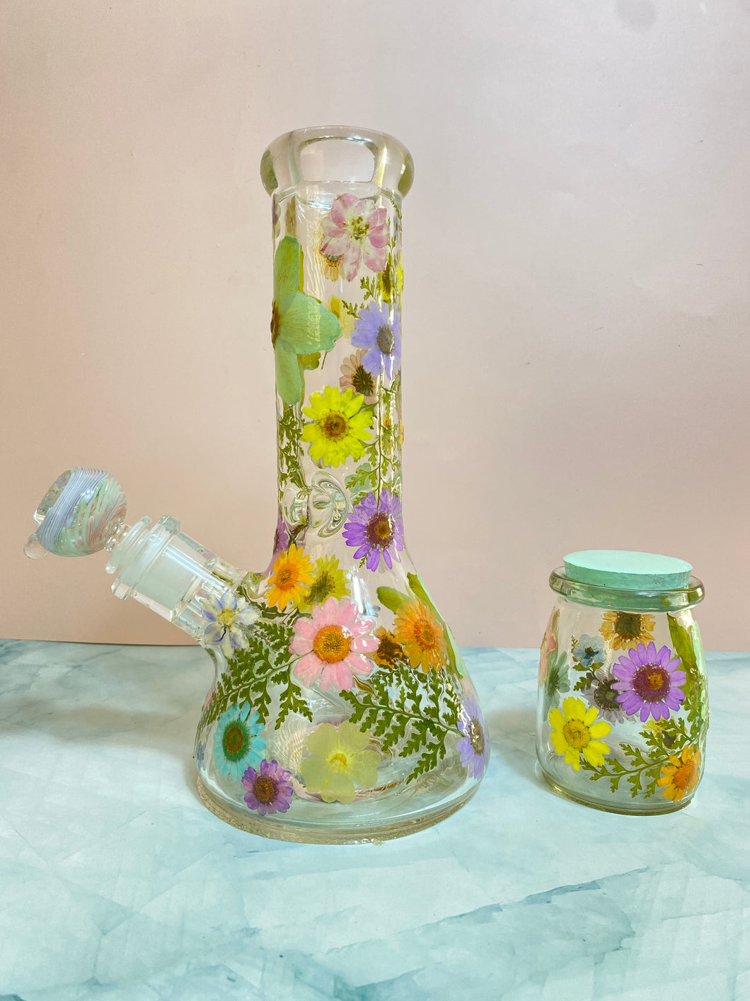 Flower Bong | Pastel Floral Beaker