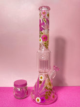 Load image into Gallery viewer, pink ombre bong with weed leaves
